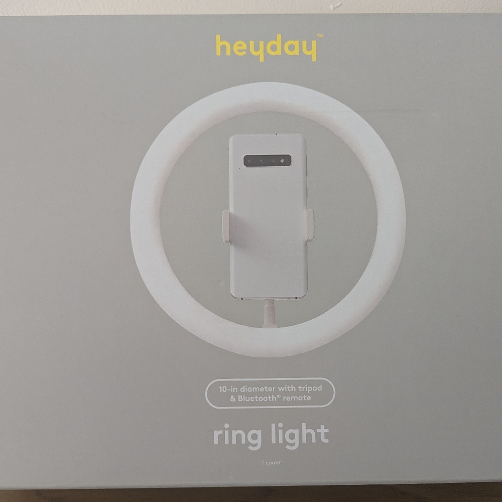 Heyday Gray Ring Light with Bluetooth Remote